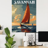 Vintag Savannah Travel Poster (Heimbüro)