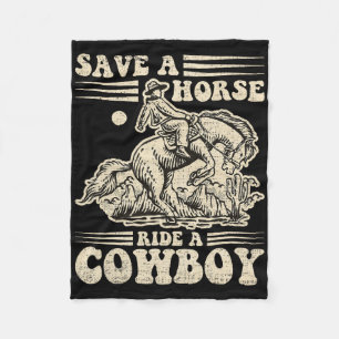 Vintag Save a Horse Ride A Cowboy1 Fleecedecke