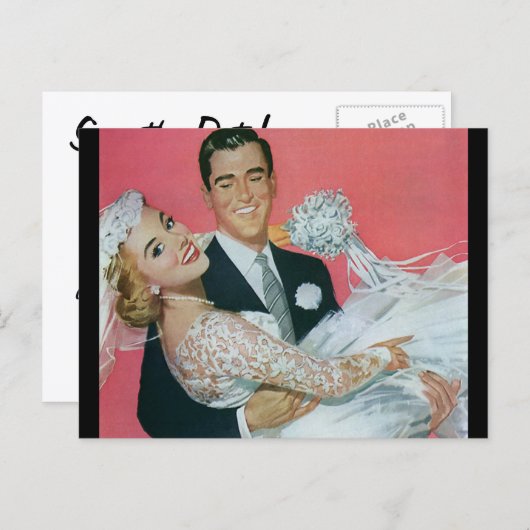 Vintag Save the Date! Ankündigungspostkarte (Vorne/Hinten)