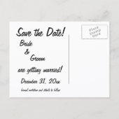 Vintag Save the Date! Ankündigungspostkarte (Rückseite)