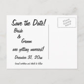 Vintag Save the Date! Ankündigungspostkarte (Rückseite)