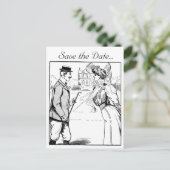 Vintag Save the Date Ankündigungspostkarte (Stehend Vorderseite)