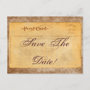 Vintag Save the Date! Damask Einladung Postkarten