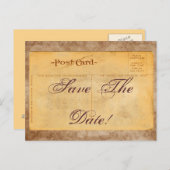 Vintag Save the Date! Damask Einladung Postkarten (Vorne/Hinten)