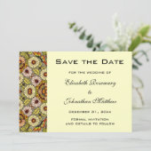 Vintag Save the Date Gartenanlagen Blume Schmetter (Stehend Vorderseite)