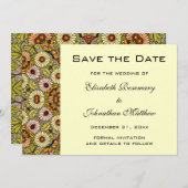 Vintag Save the Date Gartenanlagen Blume Schmetter (Vorne/Hinten)