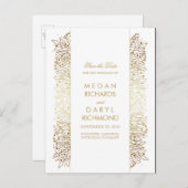 Vintag Save the Date - Gold Gipskraut Filigree Ankündigungspostkarte (Vorne/Hinten)