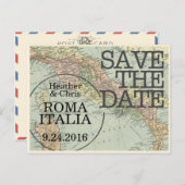 Vintag Save the Date Postkarte (Vorne/Hinten)