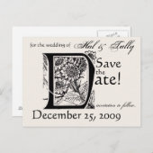 Vintag Save the Date Postkarte (Vorne/Hinten)