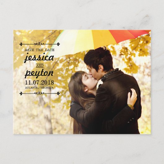 VINTAG Save the Date Postkarte (Vorderseite)