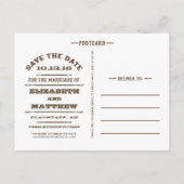 Vintag Save the Date Postkarte (Rückseite)