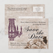 Vintag Save the Date Postkarte (Vorne/Hinten)