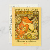 Vintag Save the Date Postkarten (Vorne/Hinten)