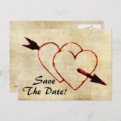 Vintag Save the Date! Postkarten (Vorne/Hinten)