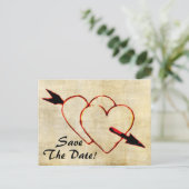 Vintag Save the Date! Postkarten (Stehend Vorderseite)