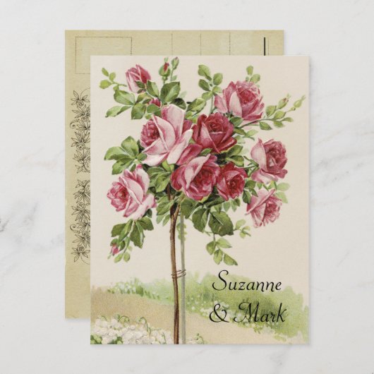 Vintag Save the Date Postkarten (Vorne/Hinten)