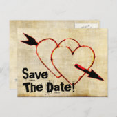 Vintag Save the Date! Postkarten (Vorne/Hinten)