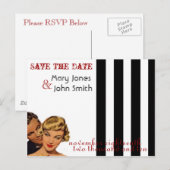 Vintag Save the Date Postkarten (Vorne/Hinten)