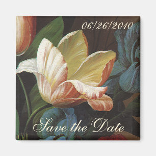 Vintag Save the Date! Viktorianische Tulip Blume Magnet