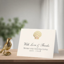 Vintag Scallop Single Seashell Wedding Dankeskarte
