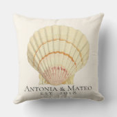 Vintag Scallop Single Seashell Wedding Kissen (Rückseite)