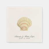 Vintag Scallop Single Seashell Wedding Serviette (Vorderseite)