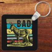 Vintag schlecht als Badass Donkey Niedliche Donkey Schlüsselanhänger (Rückseite)