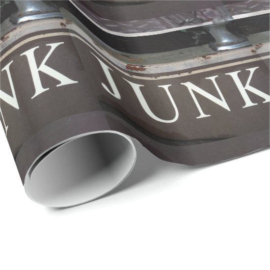 Vintag-Schlepptagebahn JUNK SIGN Geschenkpapier (Rolleneckpunkt)