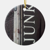 Vintag-Schlepptagebahn JUNK SIGN Keramikornament (Vorne)