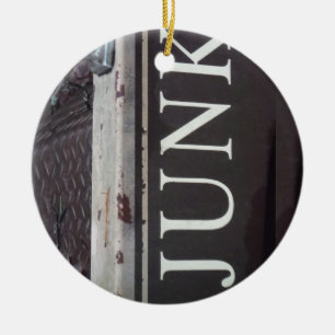 Vintag-Schlepptagebahn JUNK SIGN Keramikornament