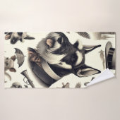 Vintag Schnauzer Nahtlos Badehandtuch (Badehandtuch)
