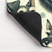 Vintag Schnauzer Nahtlose Illustration Mousepad (Ecke)