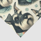 Vintag Schnauzer Nahtlose Illustration Seidenpapier (Ausschnitt)