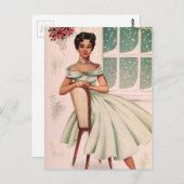 Vintag schöne Afrikanerin Postkarte (Vorne/Hinten)