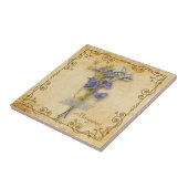 Vintag schöne Beige Getrocknete Blume mit Namen Fliese (Seite)