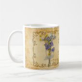 Vintag schöne Beige Getrocknete Blume mit Namen Kaffeetasse (Links)