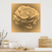 Vintag schöne Rosa Rose Nah-up Poster (Küche)
