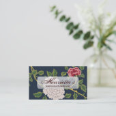 Vintag schöne Rot- und Weißblume Visitenkarte (Stehend Vorderseite)