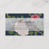 Vintag schöne Rot- und Weißblume Visitenkarte (Rückseite)