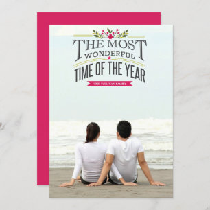 Vintag schönste Zeit des Jahres Foto Feiertagskarte