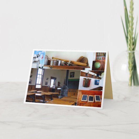 Vintag School House Collage Card Dankeskarte (Vorderseite)