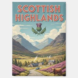 Vintag Schottland Highlands Travel Magnet