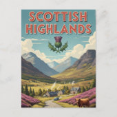 Vintag Schottland Highlands Travel Postkarte (Vorderseite)