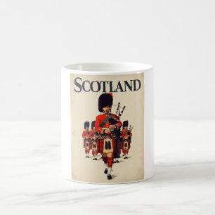 Vintag Schottland Travel - Retro Scottish Bagpiper Kaffeetasse