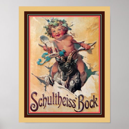 Vintag Schultheiss Bock Beer Ad Poster (Vorne)