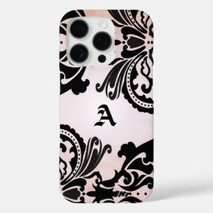 Vintag Schwarz-Rosa-Damaske iPhone 16 Pro Hülle