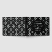 Vintag Schwarz und Silver Art Deco Wedding Monogra Gästebuch (Voll)