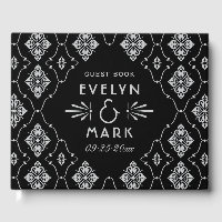 Vintag Schwarz und Silver Art Deco Wedding Monogra