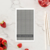 Vintag Schwarz und Weiß Gingham Kariert Personalis Serviette (Beispiel)