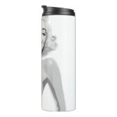 Vintag Schwarz und Weiß Thermosbecher (Nach rechts gedreht)